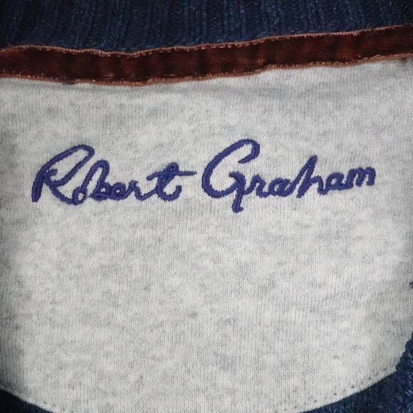 Robert Graham Sweater Mens Large‎ Blue Cable Knit Button Cardigan Fisherman - Picture 4 of 16